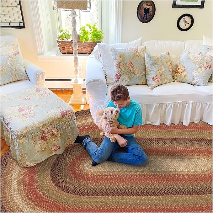 Homespice Gingerbread Jute Brown 4x6' Braided Oval Rugs - Image 10