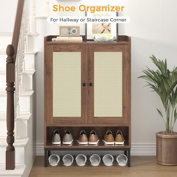 Rattan Shoe Cabinet Storage for Entryway, Shoe Cabinet - Image 3