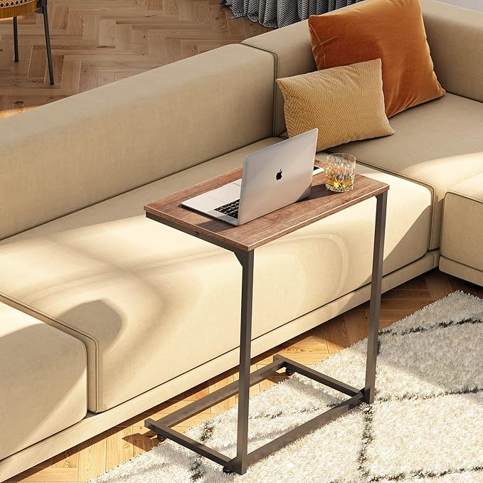 WLIVE Wide Snack Side Table, C Shaped End Table - Image 9