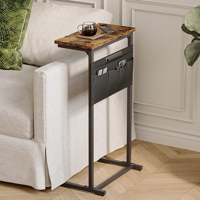 C Shaped End Table, Side Table for Sofa, Small TV Tray, Couch Table - Image 8