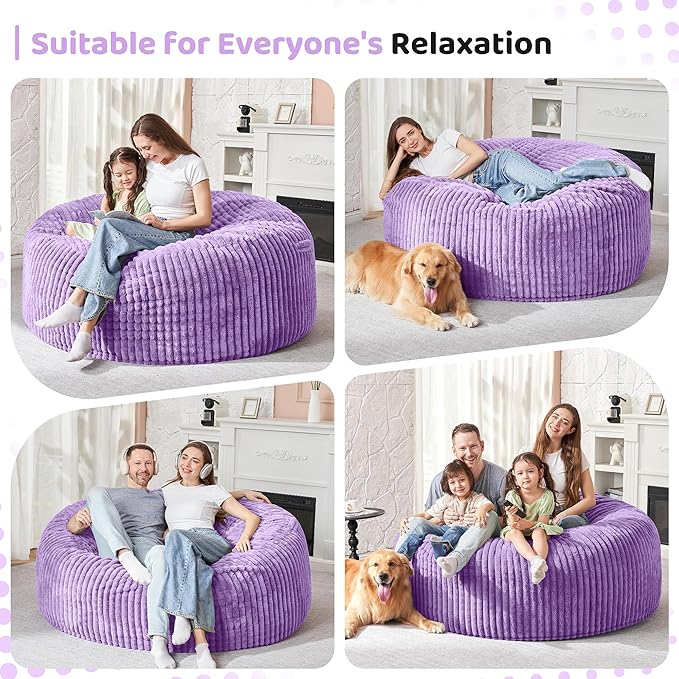 HABUTWAY 3FT Bean Bag Chair, Memory Foam Beanbag Chair - Image 3