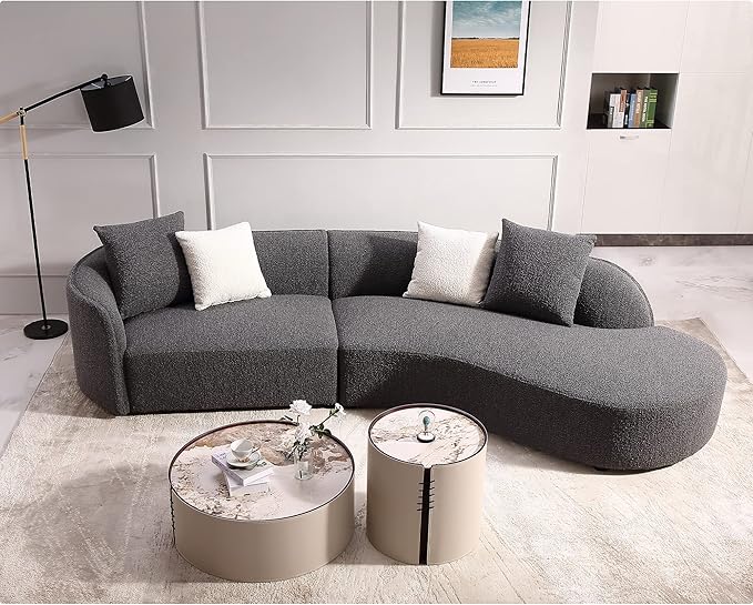 Acanva Luxury Modern Style Living Room Upholstery Curved Sofa - Image 8
