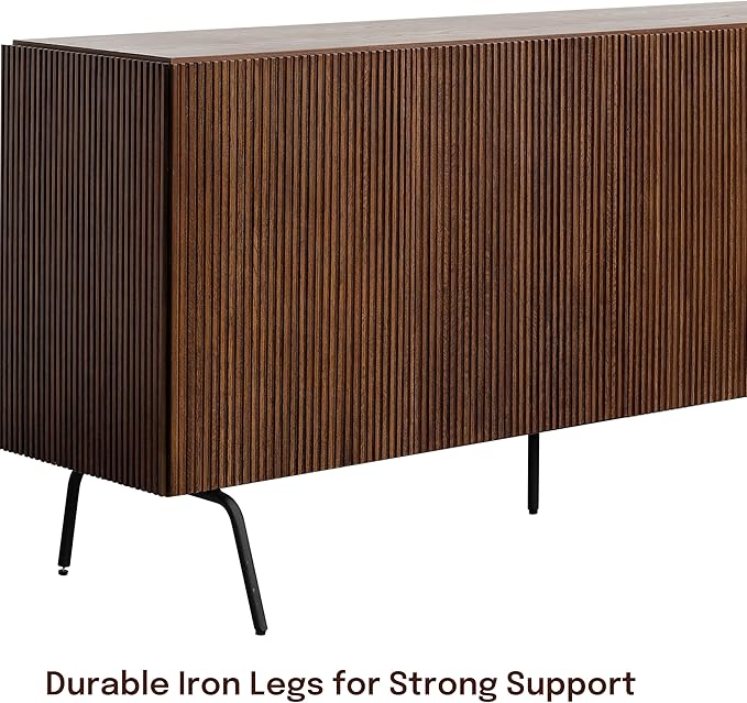NTC Veil Modern Sideboard with 4 Doors, Buffet Cabinet with Vertical Groove - Image 3