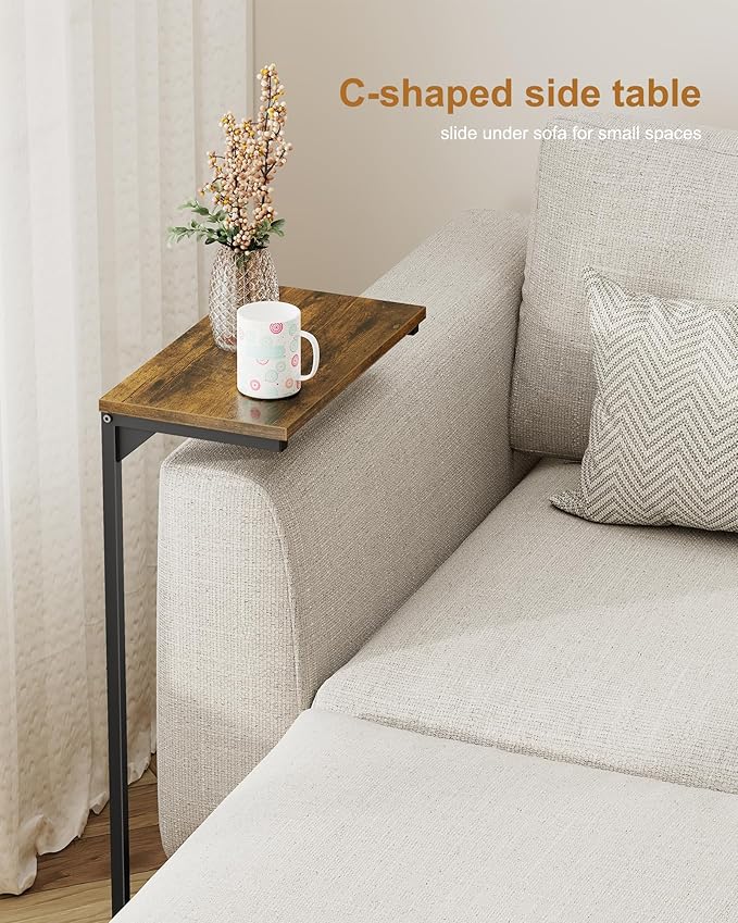 TUTOTAK C Shaped End Table, Tv Tray, Small Side Table, 28.7 inch Tall Couch - Image 5