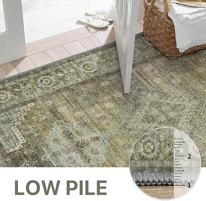 GENIMO Runner Rug 2x12 Non Slip Machine Washable Vintage Hallway Runner Rugs - Image 6