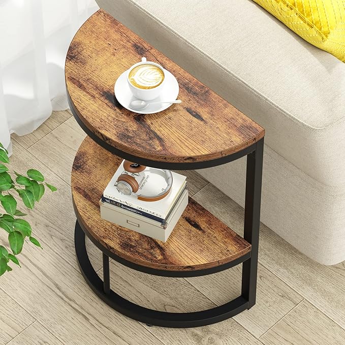 Tribesigns End Table Semi Circle, Small Half Round Side Table by Tribesigns