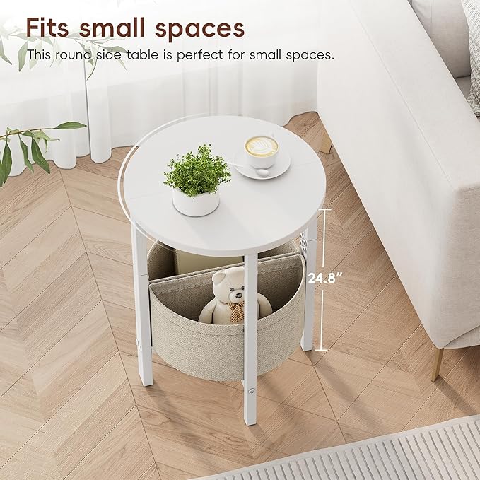 VAGUSICC Small Round Side Table End Table - Image 4