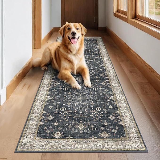 Black Washable Long Runners for Hallways, Entryway Indoor Rug, Non Slip Rubber - Image 8