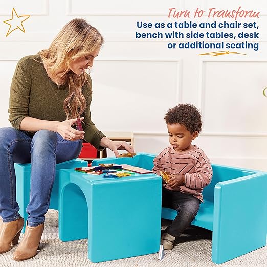 ECR4Kids Tri-Me Table and Cube Chair Set - Image 4