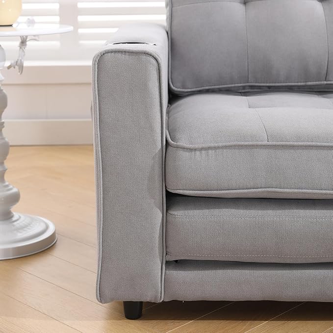 ERYE Modern Upholstered Loveseat Sofa Foldable Convertible Floor Sofabed - Image 7