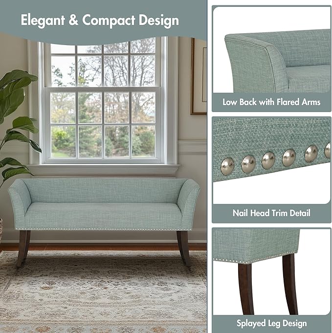 Madison Park Accent Bench for Living Room, Upholstered - Image 4