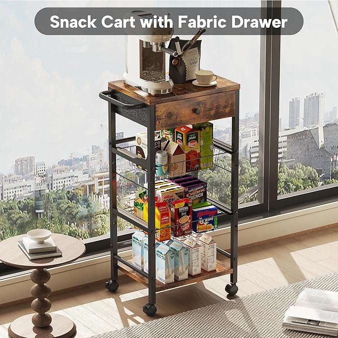 Kitchen Organizer and Storage Cart - Image 4