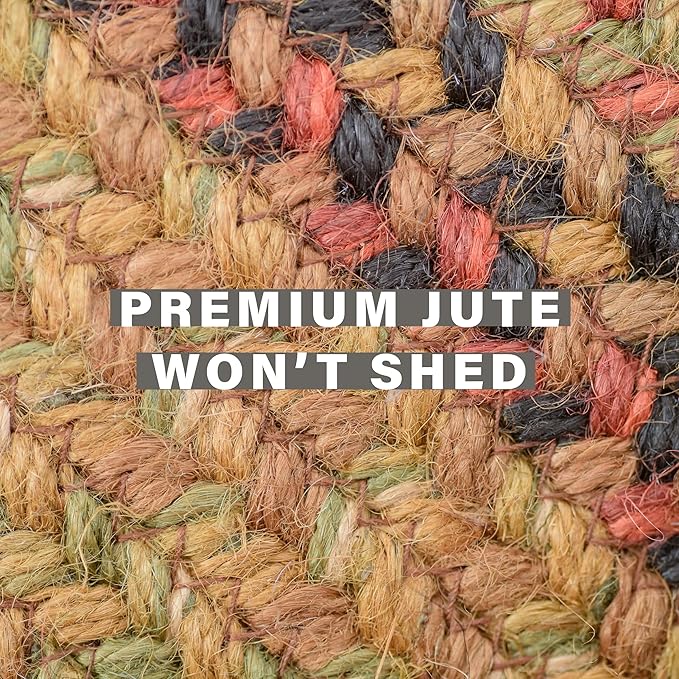 Homespice 20x30” Brown Oval Braided Rug. Gingerbread Brown Jute Oval Rug. Uses- - Image 4