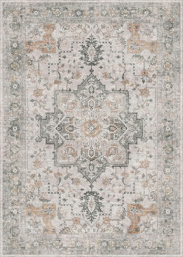 GENIMO Area Rug 2x3 Doormat, Machine Washable Low Pile Rugs, Small Retro - Image 8