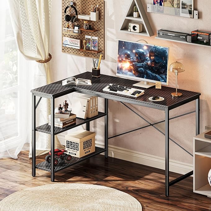 Huuger L Shaped Desk, 47 Inch Gaming & Home Office Desk - Image 6