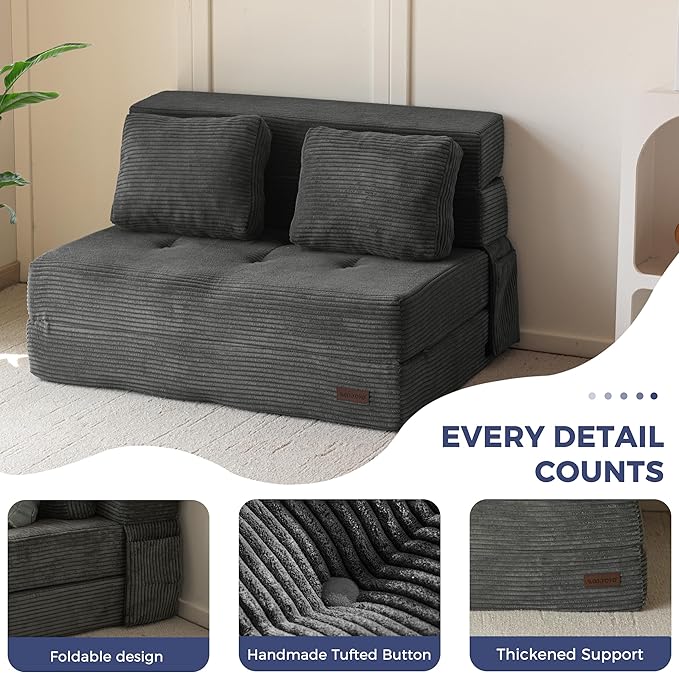 MAXYOYO Convertible Sofa Bed, Fold Out Loveseat Sleeper Sofa - Image 4
