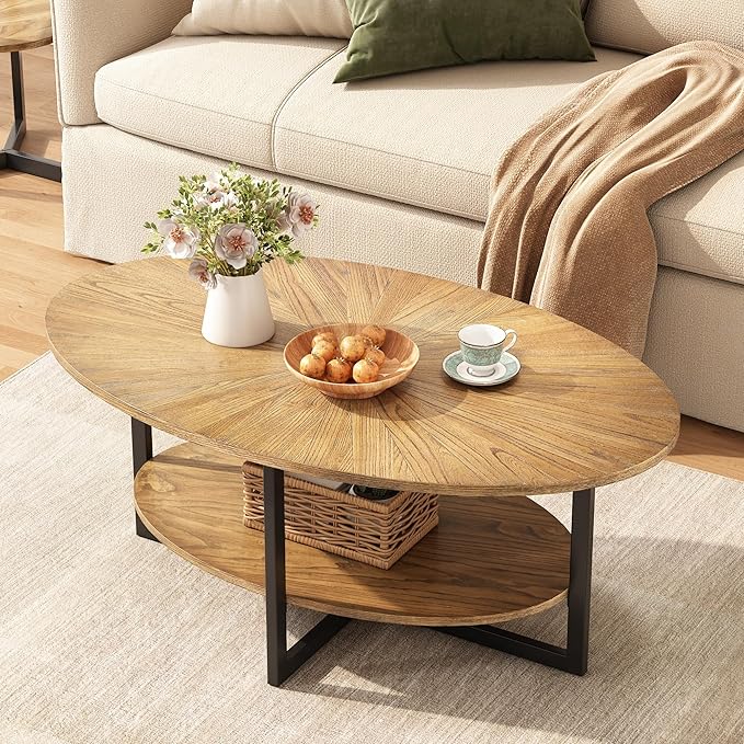 Solid Wood Oval Coffee Table by JESONVID