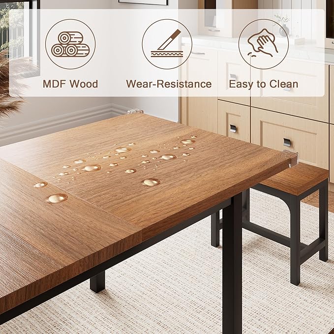5 Pieces Dining Room Table Set for 4-6, Small Dining Table Set - Image 5