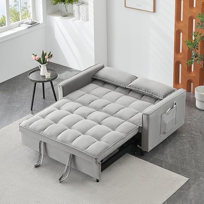 Ball & Cast Velvet Futon Sofa Couch - Image 5