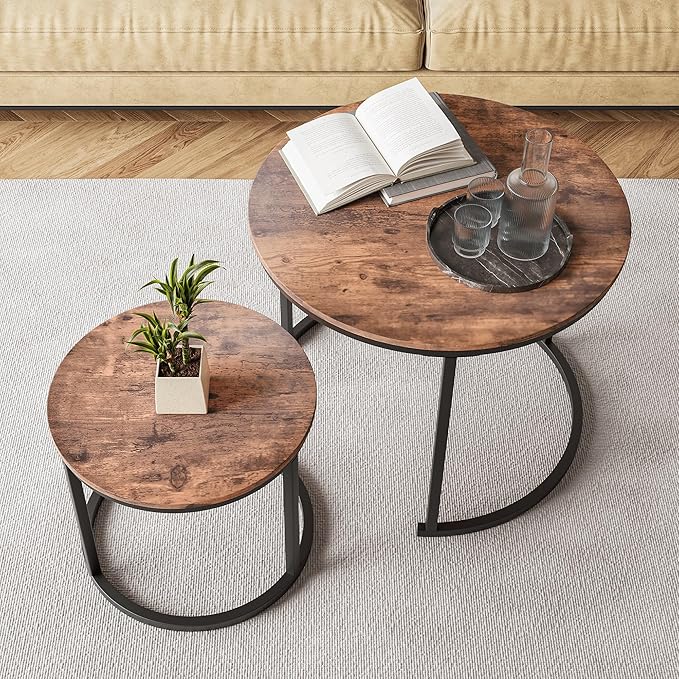 Small Coffee Table Living Room, Metal Frame - Image 6