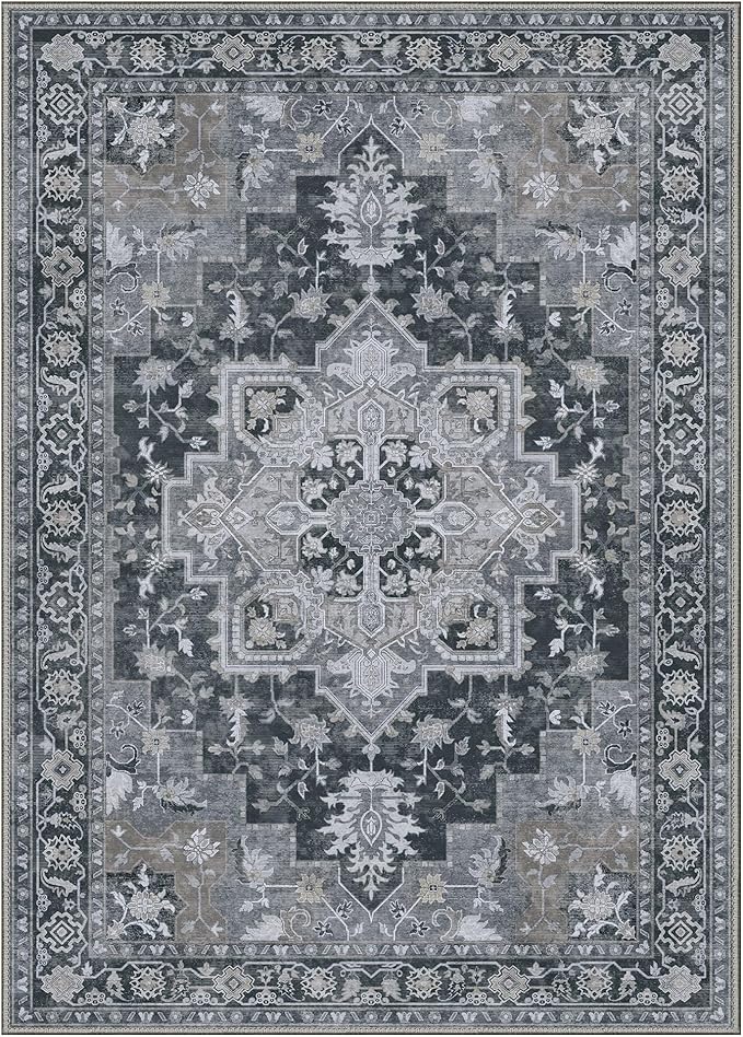 GENIMO 6x9 Area Rugs for Living Room, Machine Washable Non Slip Vintage Rugs - Image 8