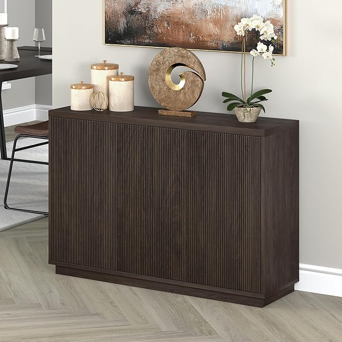 Henn&Hart 48" Wide Rectangular Buffet Table in Warm Brown, - Image 2
