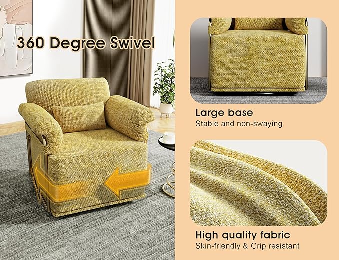 KEIKI Modern Comfy Swivel Accent Reading Chair - Image 7