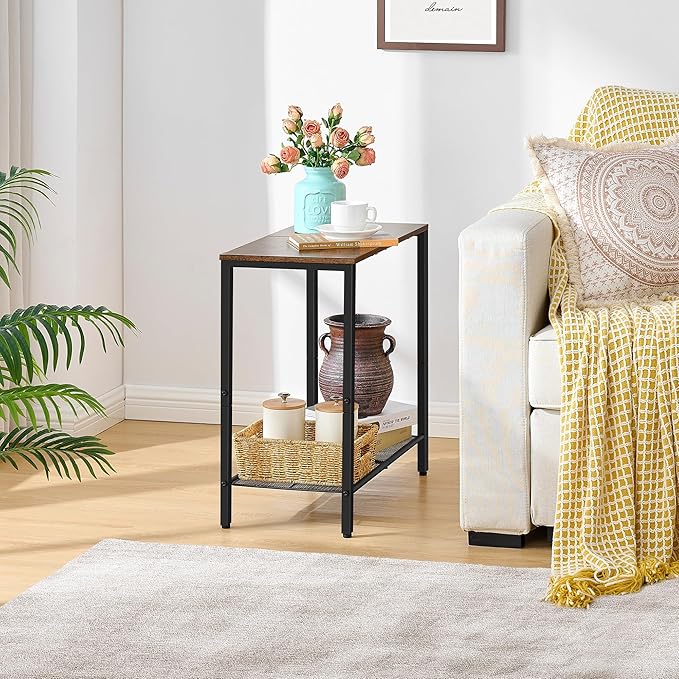Hoctieon 2 Tier End Table, Sofa Side Table, Narrow Side Table - Image 10