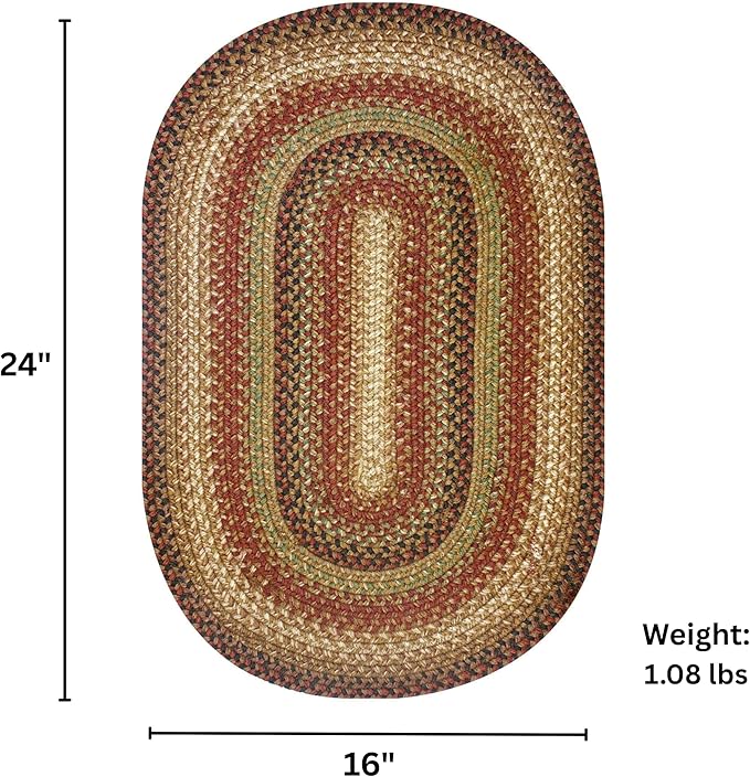 Gingerbread Brown Jute Braided Oval Rugs, 16x24 - Image 2