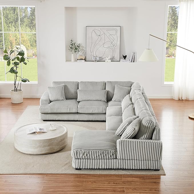 129" Oversized U Shaped Modular Sectional Sofa Couch - Image 4