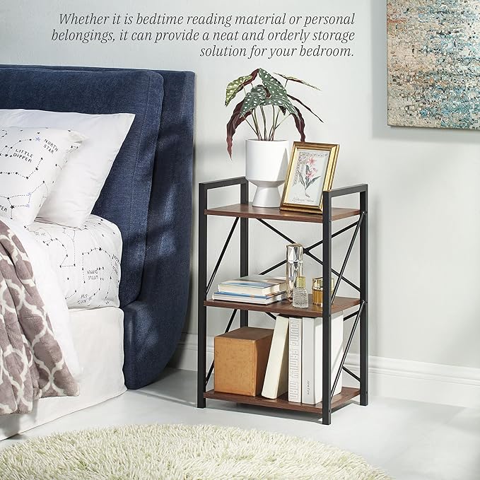 3 Tiers Bookshelf, Home Office Bookcase Shelf Storage Organizer - Image 4