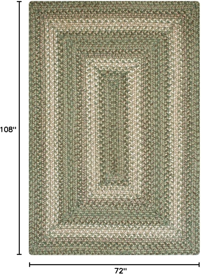Homespice Grassland Hand Braided Rug 6x9' – Rustic Sage Green Area Rugs - Image 2