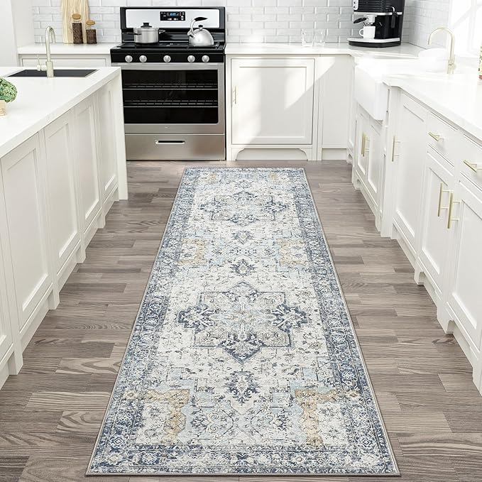 GENIMO Runner Rug 2x12, Non Slip Vintage Hallway Runner Rugs, Low Pile - Image 2