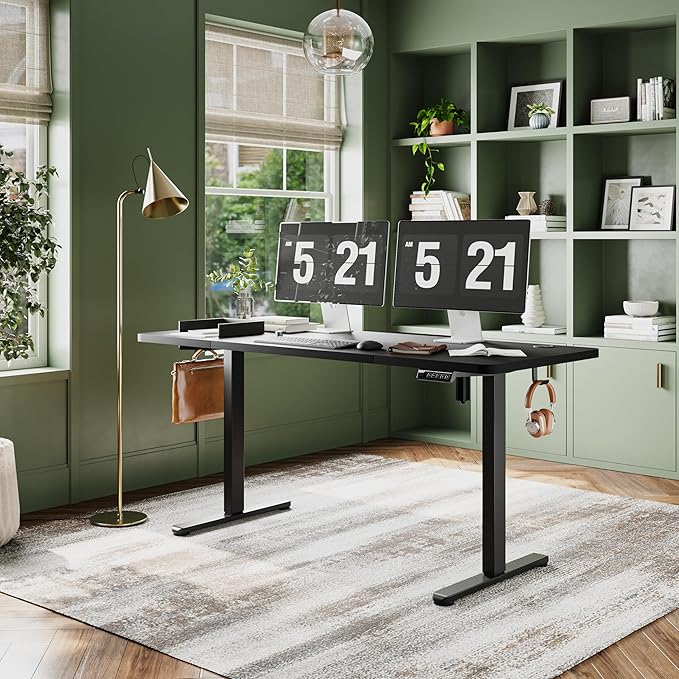 Monomi Electric Standing Desk, 63 x 28 inches Height Adjustable Ergonomic Home - Image 2