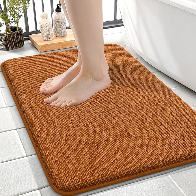 OLANLY Thick Memory Foam Bath Mat Rug 24x16, Extra Soft Absorbent Bathroom Rug by OLANLY