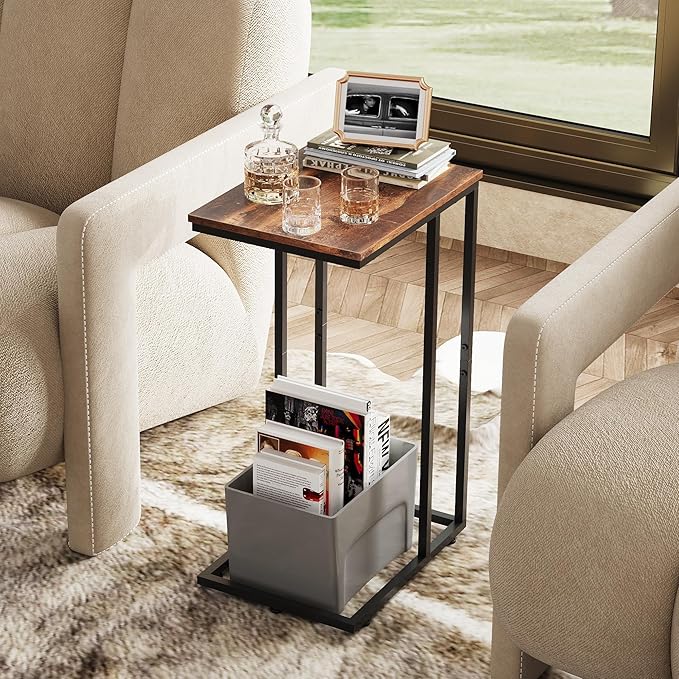 WLIVE Side Table, C Shaped End Table - Image 6