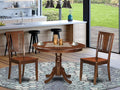 East West Furniture HLDU3-MAH-W 3 Piece Dining Set Contains a Round Dining Room by EastWestFurniture