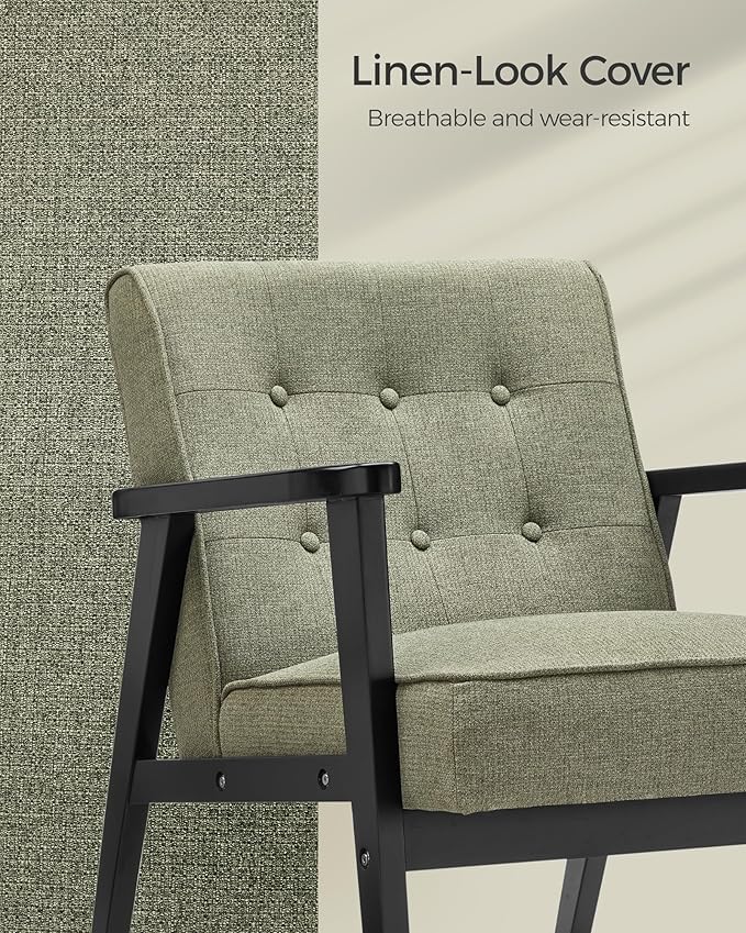 SONGMICS Accent Leisure Chair, Mid-Century Modern Arm Chair - Image 8