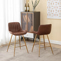 Sidanli Brown Velvet Bar Stools-Set of 2, 24 Inch Bar Stools by Sidanli