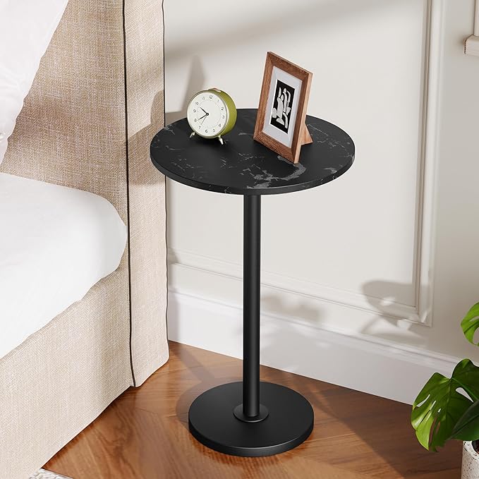 Round Side Table, Tall Drink End Table - Image 8