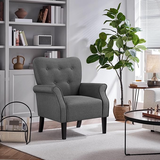 Yaheetech Modern Armchair, Mid Century Accent Chair - Image 4