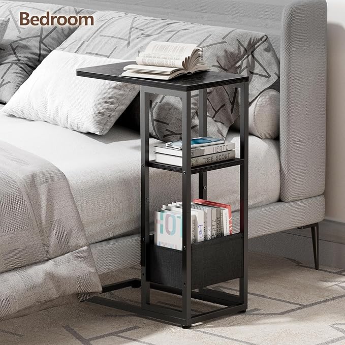 C Shaped End Table, Small Side Table - Image 6
