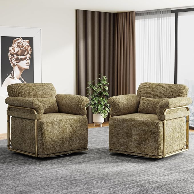 KEIKI Modern Comfy Swivel Accent Reading Chair - Image 3