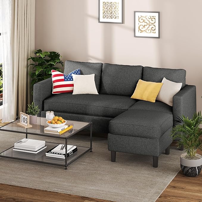 Small Sectional Sofa Couch, 3 Seat L Shaped Couches - Image 6