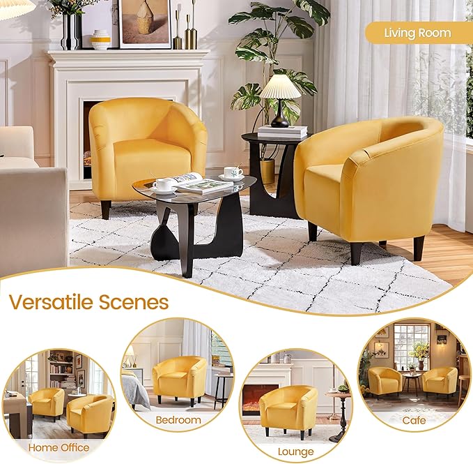 Yaheetech Yellow Chair, Accent Chair - Image 6