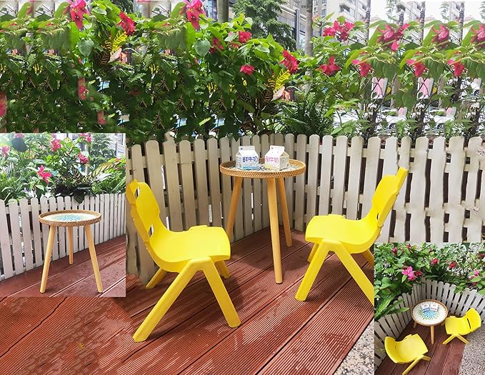 Rattan Round Side Table, Handmade Rattan Tray - Image 6