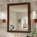 TETOTE 24 x 32 Walnut Wood Framed Mirror by TETOTE