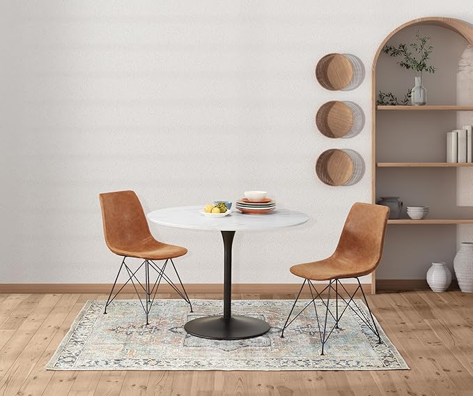 OSP Home Furnishings Trenton Modern Dining Chairs, Sand Faux Leather - Image 2