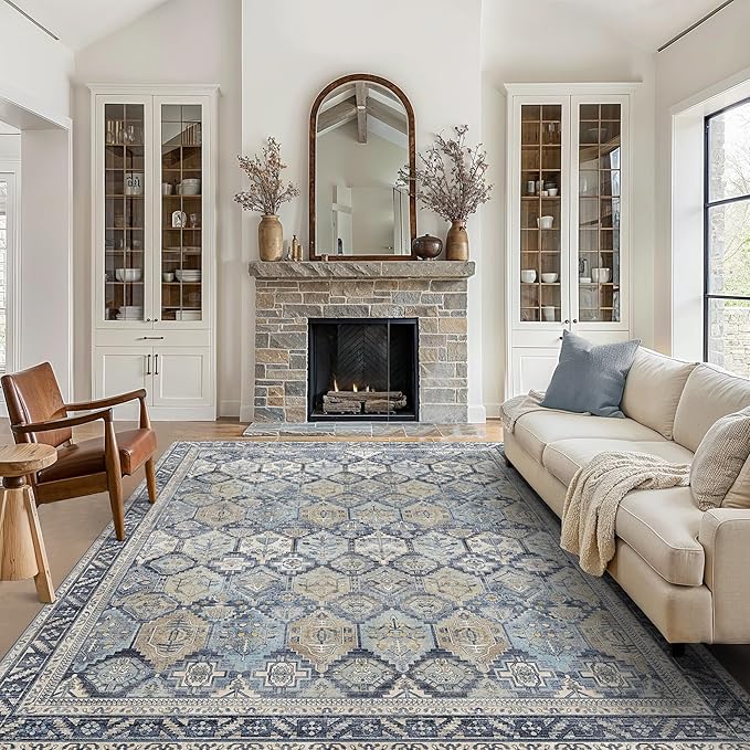 GENIMO 8x10 Area Rugs for Living Room, Machine Washable Non Slip Vintage Rugs - Image 2