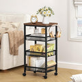 Hoctieon Rolling Storage Cart, 4-Tier Wide Panel Kitchen Storage Cart, Utility by Hoctieon